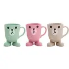 Home Bathroom Tumbler Mouthwash Cup Wheat Straw Cartoon Animal Toothbrush -S _mo
