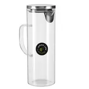 2x Glass Water Fridge Jug 1.8L Stainless Steel Lid Pitcher Juice Drinks Serving