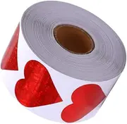 DOITOOL 1Roll Heart Shaped Stickers Valentine's Day Decorative Decals Labels for Invitations and Crafts for Celebrations Weddings and Anniversaries
