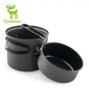 Qunature Camping Cooking Tableware Pot Set With Single Folding Pot Ultra-light