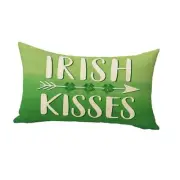 St. Patrick's Day Spring Lumbar Decorative Throw Pillow Cover Irish Kisses