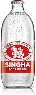 SINGHA SODA SPARKLING WATER (Case of 24x 325ml Glass Bottles) | Award Winning and No.1 Soda Water in Thailand | Fizziest and Longest Lasting Bubbles | Versatile Mixer for All Drinks