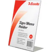 NEW Esselte Sign / Menu Holder Slanted Portrait A5 Restaurant Cafe Office Recept