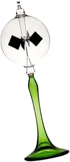 Folpus Solar Power Crookes Radiometer Sun Light Energy Spinning Vanes Educational Science Toy for Entrance Party Shelf Living Room, Green