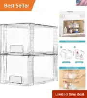 2-Pack Stackable Clear Acrylic Storage Drawers for Effortless Home Organization