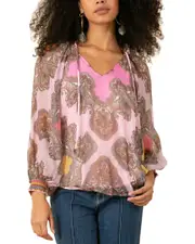 Hale Bob Willa Silk-Blend Blouse
