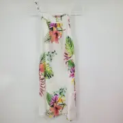 NWT Lungo Larno Puro Lino Flax Linen White Floral Tropical Floral Print Small