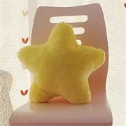38 cm Cuddly Cushion Children's Star Cushion Soft Fluffy Star Shape Decorative Cushion Sofa Cushion Plush Cushion Decorative Cushion for Children's Room Bedroom Decoration (Yellow)