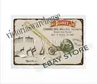 1870s Planet Jr farm combined drill wheel hoe cultivator rake plow tin sign