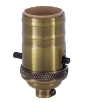 B&P Lamp Heavy Turned Brass, Push-Thru Premium Lamp Sockets