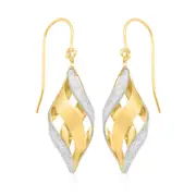9ct Yellow Gold with Glitter Drop Earrings
