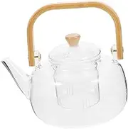 LIFKOME High Borosilicate Tea Kettle with Strainer for Tea Coffee Mulled Wine Heat Resistant Scald Handle Home Accessory Present