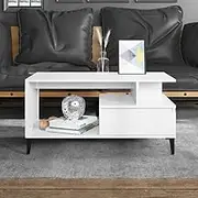 Coffee Table High Gloss White 90x49x45 cm Modern Furniture Living Room Decor