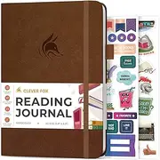 Clever Fox Reading Journal – Guided Book Review Log with Reading Tracker – Gift Book Accessories for Reading Lover – Book Tracking Journal for Kids & Adults – A5 Size, 5.8”x8.3” (Brown)