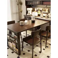在飛比找ETMall東森購物網優惠-新中式實木餐桌餐椅組合家用小戶型飯桌現代簡約長方形胡桃木桌子