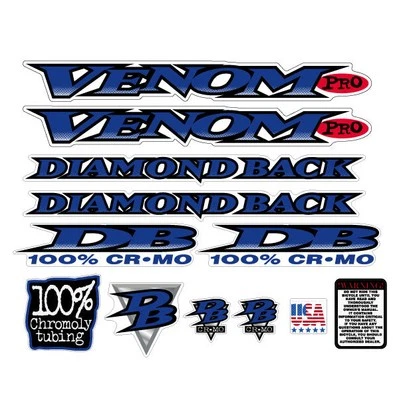Diamond Back - 1997 Venom PRO decal set - Old school bmx