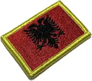 [BR44] BP0221V11 Albany Country Flag Embroidered Patch Gold Border Uniform Kart Kimono, Hook Fasteners Attach to Tactical Hats and Gears