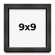 9x9 Shadow Box Frame Grey Charcoal Black | 0.875 Inches Deep | Solid Wood Shadow