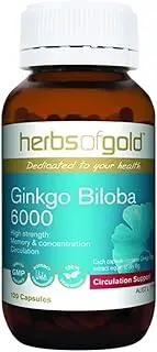 Herbs of Gold Ginkgo Biloba 6000 120 Capsules