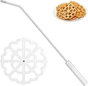 Bunuelos Mold with Handle, Maker Mold Rosette Timbale Iron Set, Aluminum Rosette Iron with Handle, Detachable Waffle Molds, Funnel Cake Ring, Mexicanos Rosette Cookie Cutter Tool for Baking Cooking