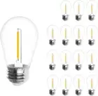 3-15x LED 1W DC 3V S14 Bulbs for Solar Power Festoon String Lights Wam White E26