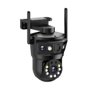 6MP Three-Lens Wireless WIFI IP Camera 360° Panoramic View 1080p Night Vision IP66 Waterproof Mobile App Controlled WiFi