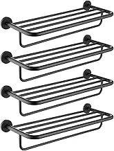 BLBMTCBCAG Matte Black Stainless Steel Towel Shelf Round Wall Mounted Mount Organizer Hanger Storage Holder Bathroom Accessories ToBarwel(4 PCS)