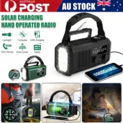 10000mAh Emergency Solar Hand Crank Radio Speaker LED Flashlight Lamp Charger AU