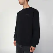 [Givenchy] Black crew neck cotton sweatshirt M Black