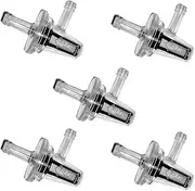 Mellisso 5Pcs Universal Motorcycle Right Angle Inline Fuel Filter 1/4 Inch 6mm Hose Lines for