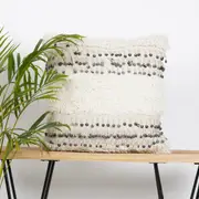 Linen Connections Monochrome Cushion Cover Multi colour Weave 'Shaggy' Beni Ourain Style Cushion Cover - Berber Style Cushion Cover - 001