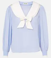 [Rixo] Rixo Eimer silk top AU 14 blue