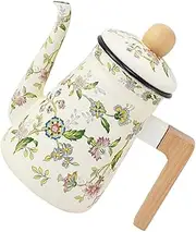 MOLUCKFU Teapot with Wooden Handle Vintage Tea Pot for Home Brewing Multi Functional Cold Water Kettle for Family Use and Daily Life