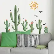 Cactus Bird Sun Wall Decals Summer Plants Stickers Art Mural Home Decoration