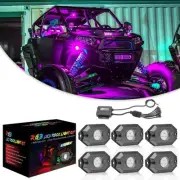 RGB Rock Light Kits, Niwaker 6 Pods LED Rock Lights with Bluetooth Control Mu...
