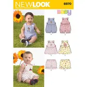 New Look Sewing Pattern N6970 6970 Babies' Romper, Dress & Bloomers