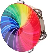 Vaguelly 8 Inch Hand Tambourine Drum Snare Drum Double Row Percussion Perfect Present for Boys and Girls