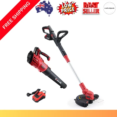 BAUMR-AG 20V Whipper Snipper Leaf Blower Combo Kit Cordless Battery Line Trimmer