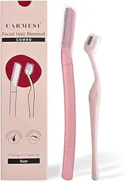 Carmesi Facial Hair Removal Combo with Face Razor + Eyebrow Razor | Painless & Precision Face Hair Removal | for Eyebrows, Upper Lip, Peach Fuzz & Forehead