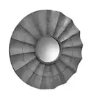 Zeckos Decorative Galvanized Finish Ruffled Metal Rustic Wall Mirror 30 Inch
