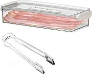 Les-Theresa Bacon Storage Box Container for Fridge with Time Record, Bacon Saver Box Keeper Thick Cheese Storage Plastic Cold Meat Storage Box with Lids Cold Meat Containers for Fridge (02)
