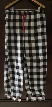 Wondershop MEN'S Size Large PJ pajama pants black white Buffalo plaid EUC