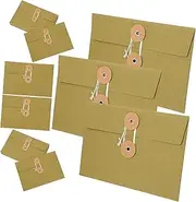SEWACC Multi-use Vintage Envelopes String Storage 10pcs Paper File Bag for Office School