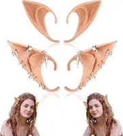 Elf Ears with Fairy y2k Earrings Set Fairy Pixie Elf Ears Spirit Elf Ears Costume Ball Cosplay Party Dress Up Cosplay Masquerade Accessories for Halloween Christmas Party Elven Vampire Ears