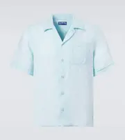 [Vilebrequin] Vilebrequin Linen bowling shirt UK 16 blue