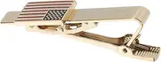 [DEARMAMY] Men's Tie Clip Set American Flag Tie Design Sturdy Clip for Business and Special Events