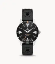 Zodiac Super Sea Wolf Skin Diver Automatic Black Dial Rubber Strap Watch ZO9214