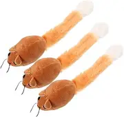 FUNNETOYU 3pcs Plush Mouse with Long Tail Interactive Cat Teaser Props Random Colors Cat Supplies for Playtime Fun and Engagement