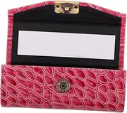 LOORGVEL Portable Pu Lipstick Mirror Case Single Lipstick Holder Box with Snap Button Makeup Organizer
