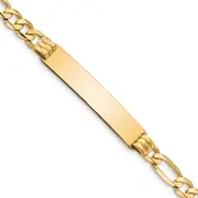 7 Inch 14K Figaro Id Bracelet